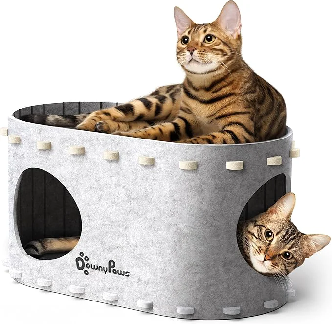 Contemporary DownyPaws Cat House for Indoor Cats Cat Bed Cave for Multiple Large Cats Up Exclusive