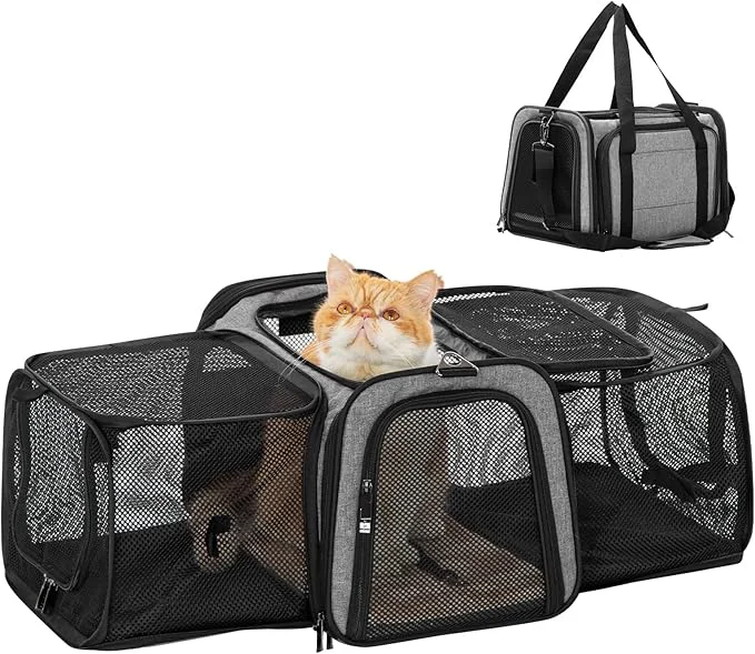 Secure Petsfit 17 x 11 x 11 Airline- Expandable Pet Carrier 2X Square Minimalist