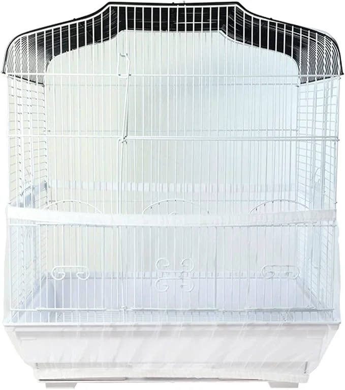 Verified Birdcages Mesh Net Skirt Cover Reusable Stretchy Bird Cage Seed Catcher 35CM Trendy