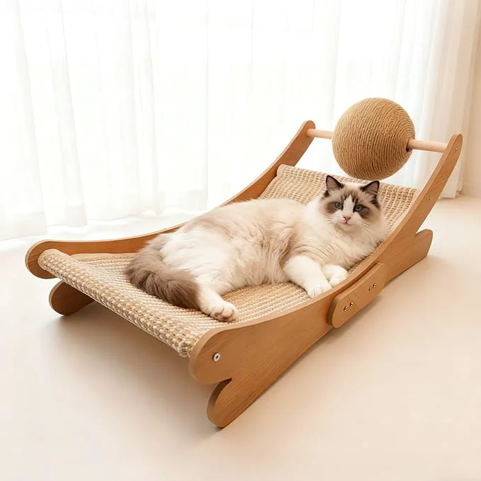 Environmentally Friendly Sisal Cat Scratcher Bed for Cat Scratching Chair Hammock Large Scratch Post Lounger Pad with Toy Ball for Indoor CatsAbout ThisOverview Enhanced