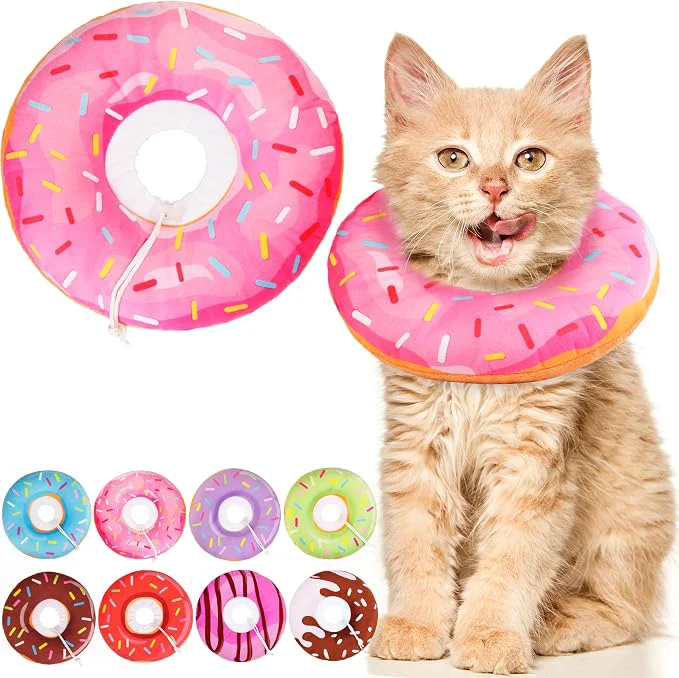 Refined Cat Cone Collar Soft Adjustable Cat Recovery Collars Spay Cones to Stop Licking Unique