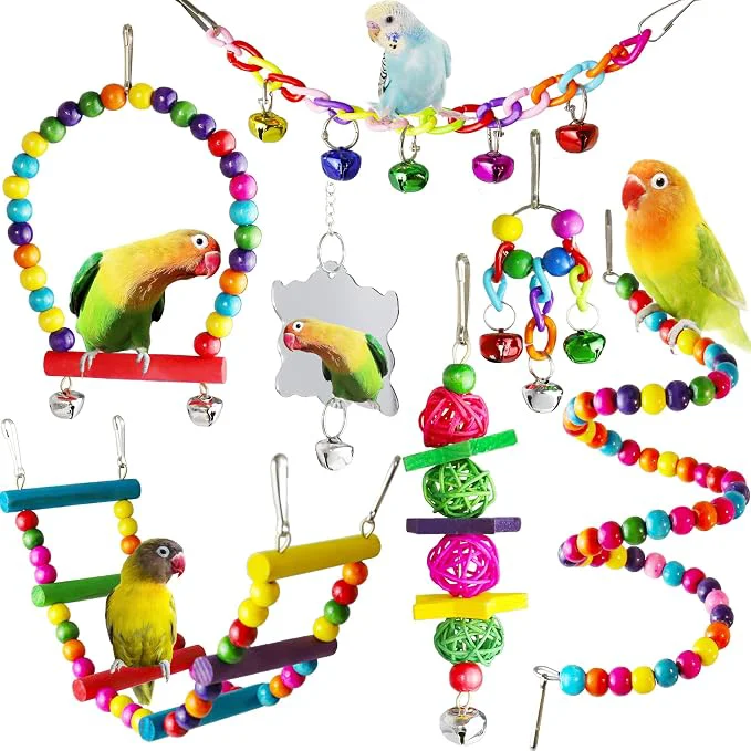 Selected Bird Parakeet Cockatiel Toys ESRISE Parrots Cage Hammock Swing Climbing Quality