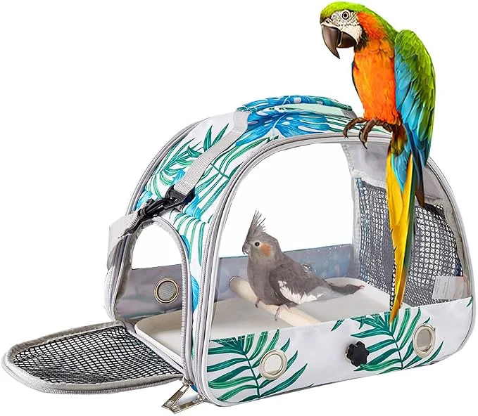 Specialty Small Bird Carrier Cage with Standing Perch Tray Portable Breathable Pet Trendy