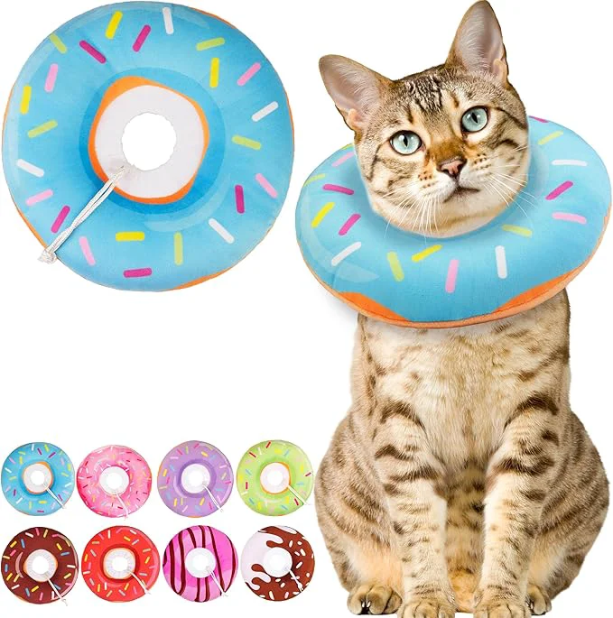 Fine Cat Cone Collar Soft Cute Cat Donut Collar After Surgery Adjustable Kitten Exceptional