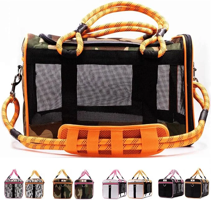 Original Buddy's Airline Pet Carrier – Army Camo Orange Luxury