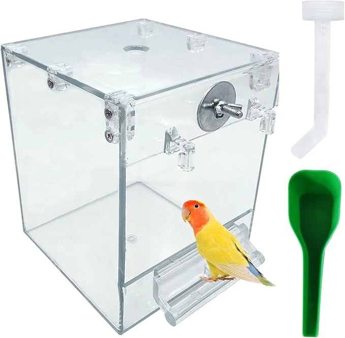 Modern kathson Acrylic Bird Cage Bath Box Parrot Hanging Tube Shower Box Birds High-Performance