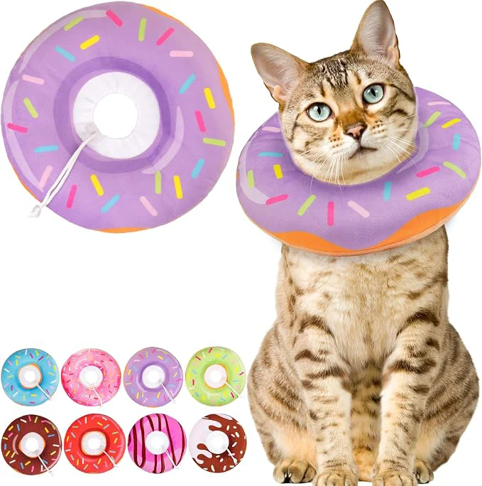 Artisan Cat Cone Collar Soft Cute Cat Donut Collar After Surgery Adjustable Kitten Stylish