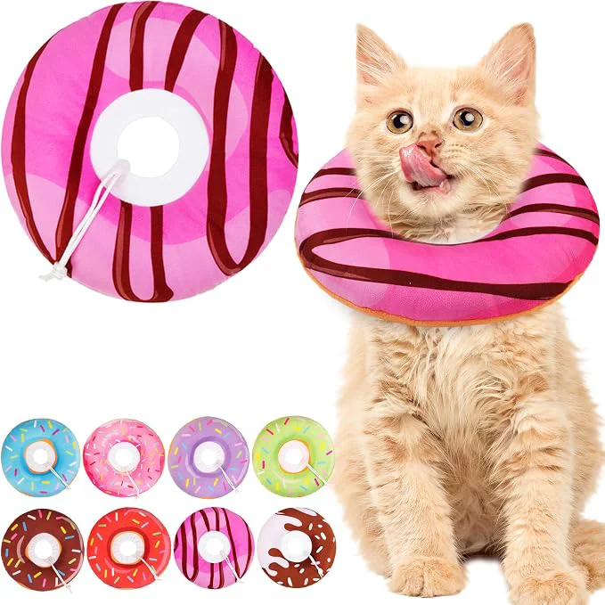 Reliable Cat Cone Collar Soft Cute Cat Donut Collar After Surgery Adjustable Kitten High-Performance