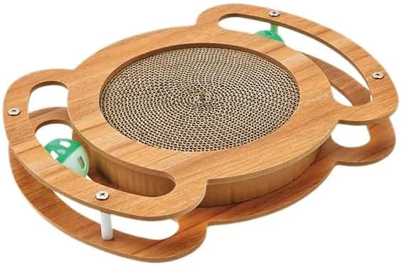 Soft Cat Scratcher Interactive Toy 12 x 8.6 inch Wooden Scratching Board Sophisticated