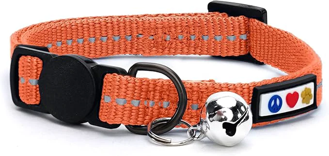 Easy-to-Use Pawtitas Recycled Coral Reflective Cat Collar – Eco-Friendly Breakaway Safety High-Grade