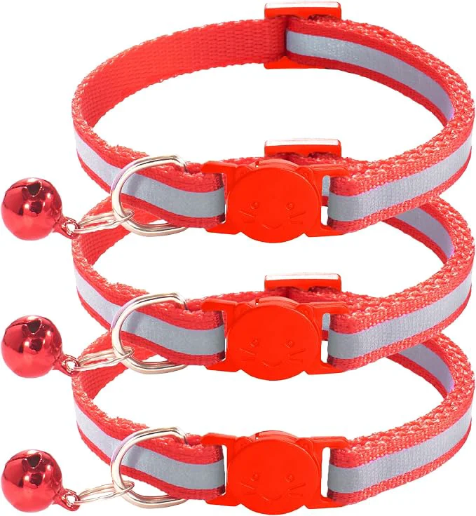 Casual 3 Pack Reflective and Breakaway Cat Collars Practical