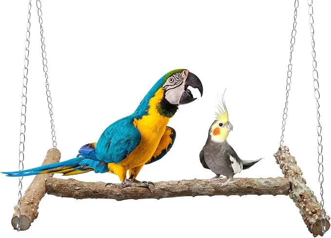 Solid Large Bird Perch Swing Toy Natural Pepper Wood Parrot Perch Stand Toy Convenient