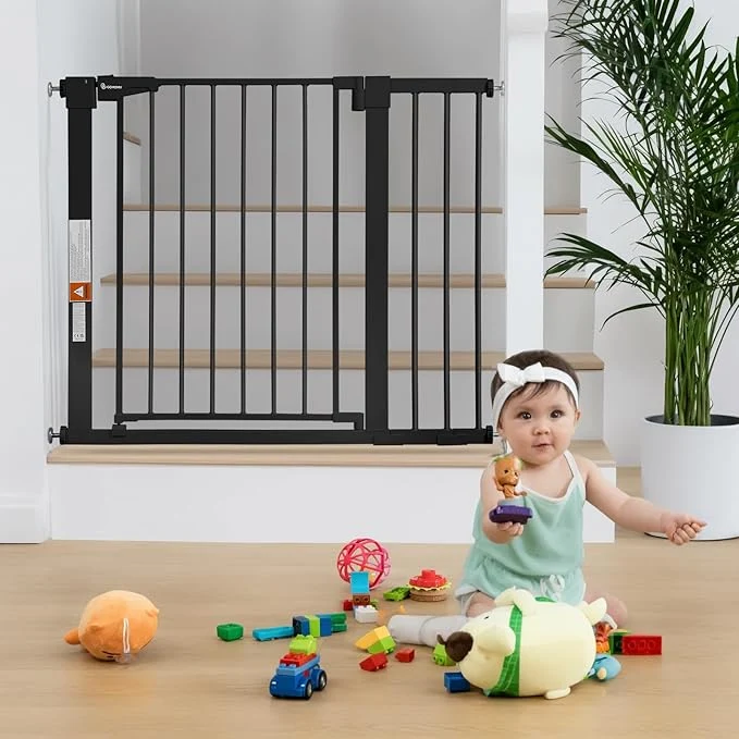 Efficient COMOMY 30 Tall Baby Gate for Stairs Doorways Fits Openings 29.5 to 40.5 Wide Fine