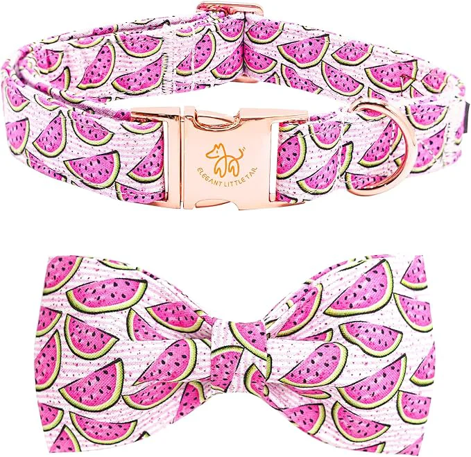 Certified Elegant little tail Dog Collar Watermelon Print Pet Collar Summer Dog Collar Clean