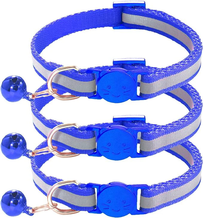 Easy-to-Use 3 Pack Reflective and Breakaway Cat Collars Genuine