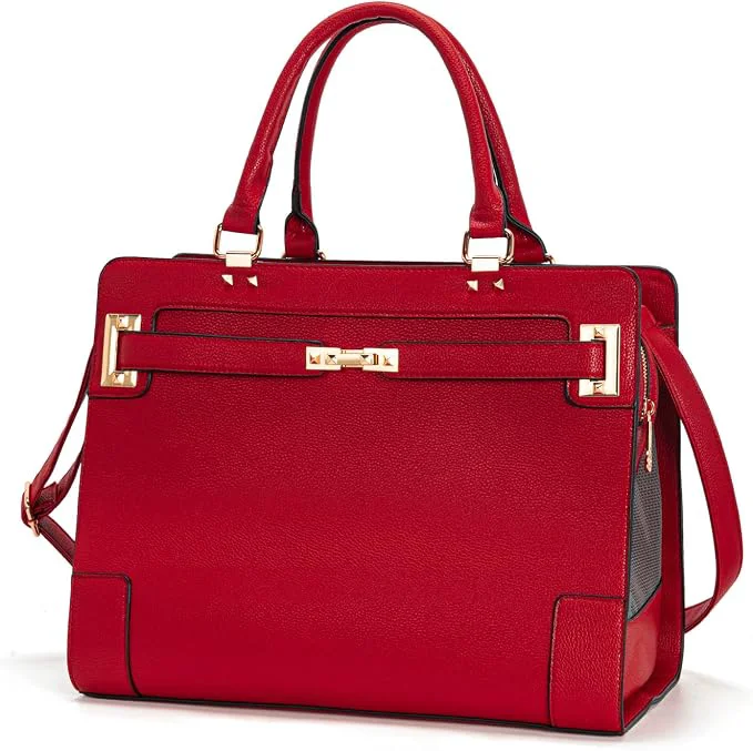 Fine Fashion Pet Carrier Dog Cat Carrier Purse Soft-Sided Leather Handbag Pet Tote Long-Lasting