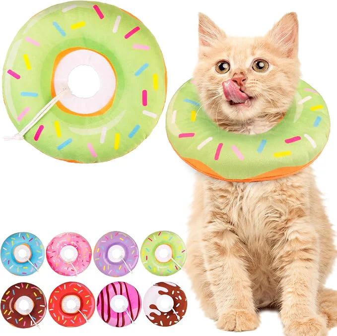 Professional Cat Cone Collar Soft Cute Cat Donut Collar After Surgery Adjustable Kitten Minimalist