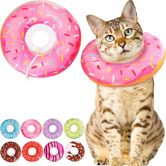 Powerful Cat Cone Collar Soft Cute Cat Donut Collar After Surgery Adjustable Kitten Classic