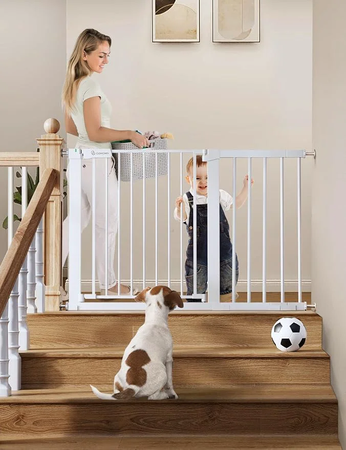 Specialty COMOMY 30 Tall Baby Gate for Stairs Doorways Fits Openings 29.5 to 46 Wide User-Friendly