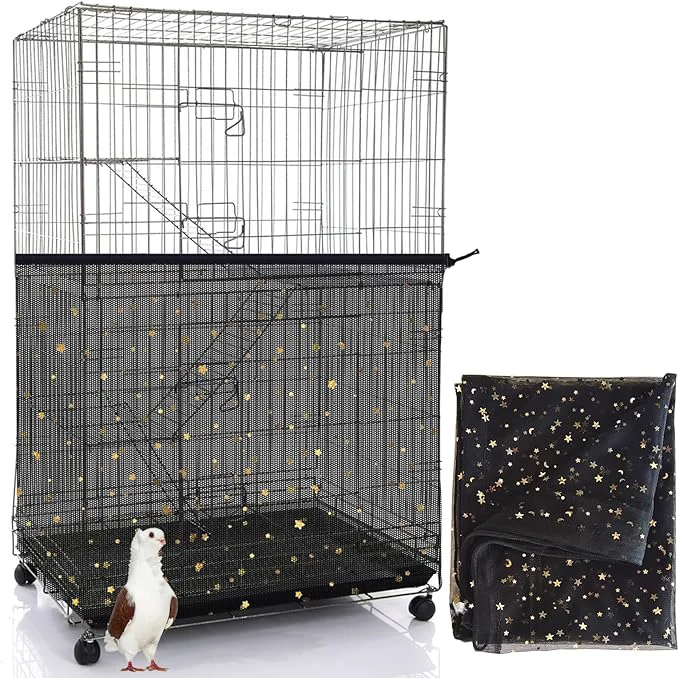 World-Class Bird Cage Seed Catcher 60-118'' Large Bird Cages Cover 31.5'' H Adjustable Relaxed