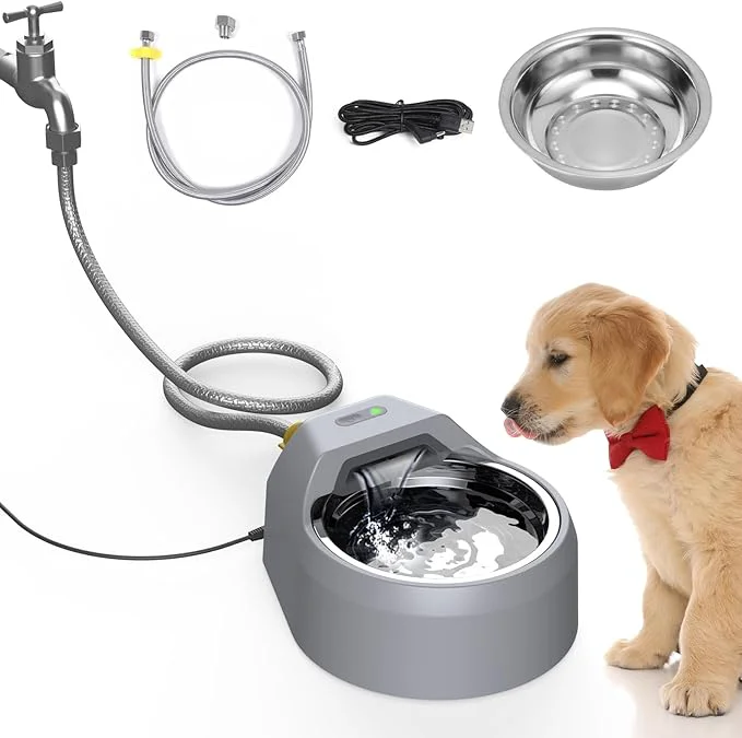 Convenient Dog Water Fountain Auto Filling Dog Water Dispenser Connect Water Supply Breathable