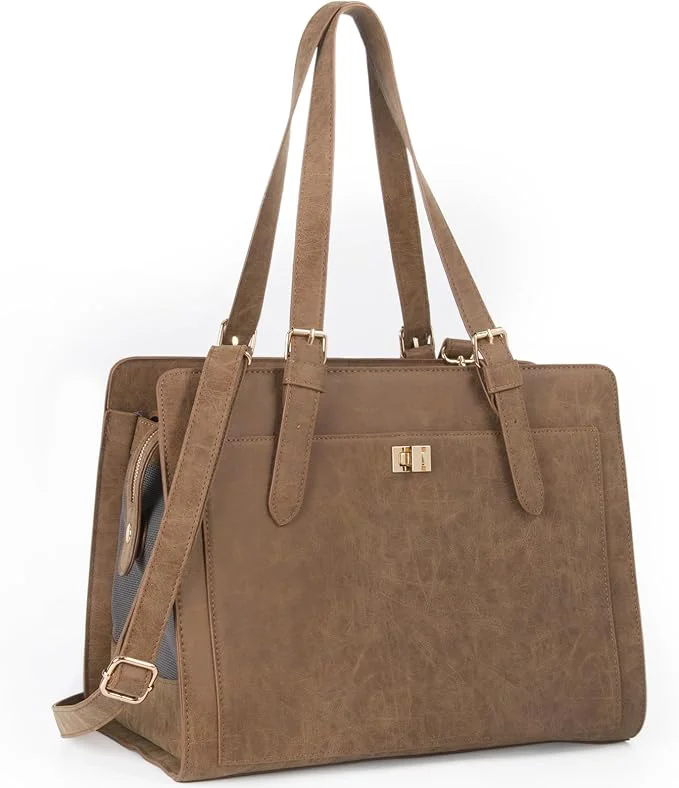 Versatile Stylish Pet Carrier Purse Leather Bag Eco-Friendly