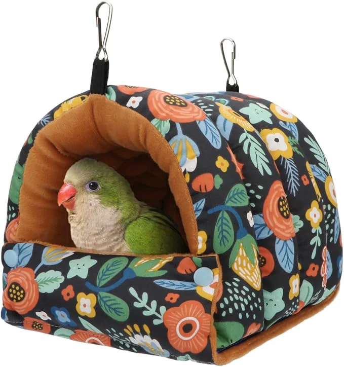 Safe Wontee Bird Nest House Winter Warm Snuggle Hut Bird Bed Hanging Hammock High-Performance