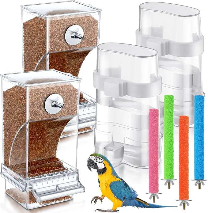 Stylish Yaomiao 8 Pcs No Mess Small Bird Feeders Breathable