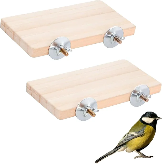High-Performance 2PCS Bird Perch Platform Flat 5.9 × 3.14 Inches Bird Cage Platform Birds Perch Innovative