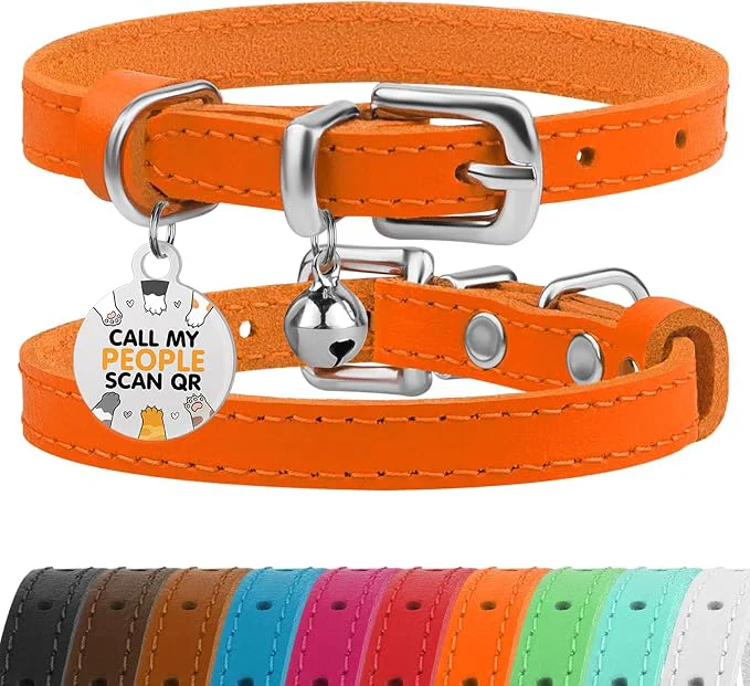 Enhanced BRONZEDOG Leather Cat Collar Verified
