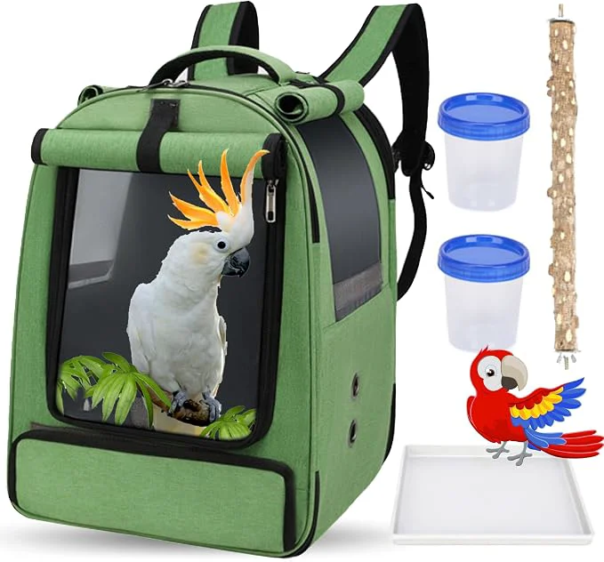Pure Bird Backpack Travel Cage for Cockatiel Parakeet Long-Lasting