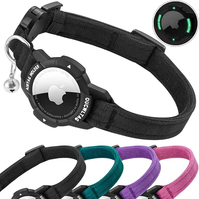 Classic Luminous AirTag Cat Collar Breakaway OUCWLTAG GPS Cat Collar Artisan