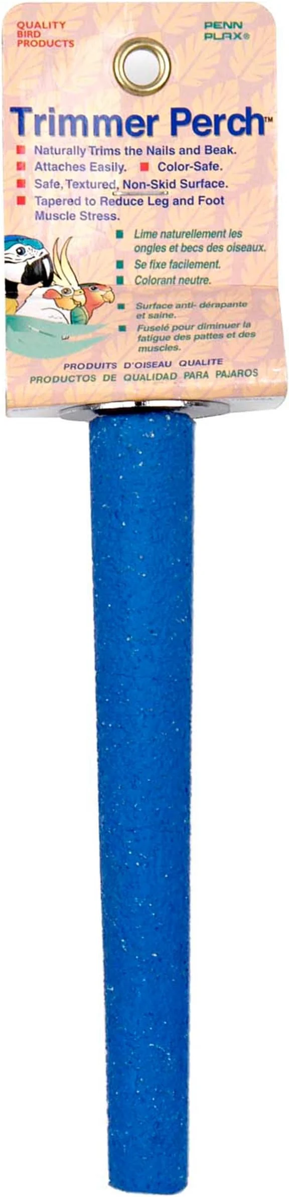 Elite PENN-PLAX Bird-Life Cement Trimmer Bird Perch – Naturally Trims Nails Beak – High-Performance