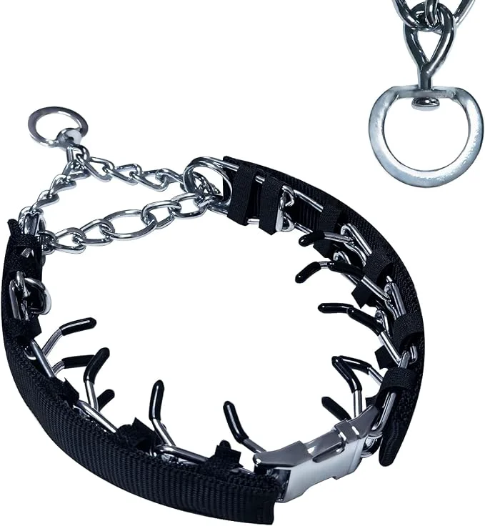 Responsible Prong Training Collar for Dogs Rotating Ring Welding Adjustable Dog Training Pure