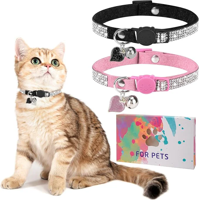 Stylish Rhinestone Cat Collar Breakaway Dependable