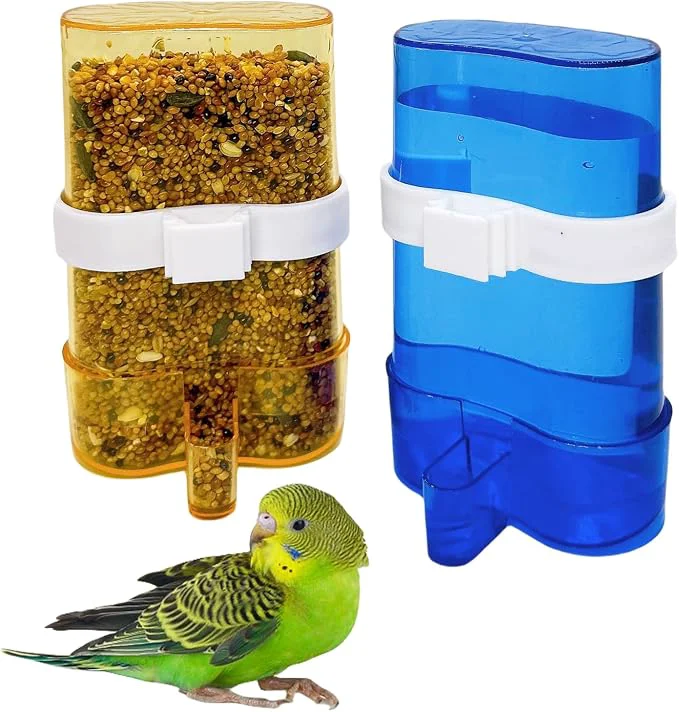 Healthy Parakeet Water Dispenser Parrot Water Feeder Bird Seed Container Elegant