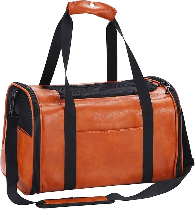 Top-Quality Fashion Leather Dog Carrier Cat Carrier Airline Pet Carrier Luxury