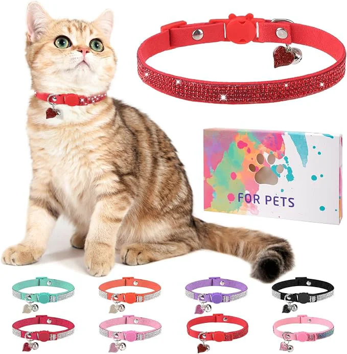 Easy-to-Use Rhinestone Cat Collar Breakaway Relaxed