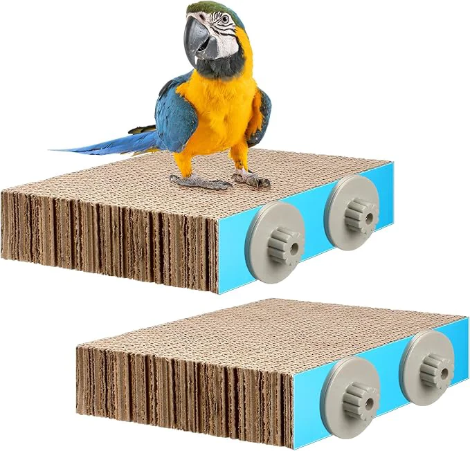Premium Material Skyygemm 2 Pieces Parrot Toy Bird Chew Cage Accessories Flat Perch Bird Paw Exclusive