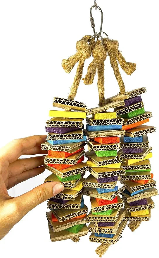 Fast Birds LOVE Chew-Tastic Triple Tower Bird Cage Toy Shredded Natural