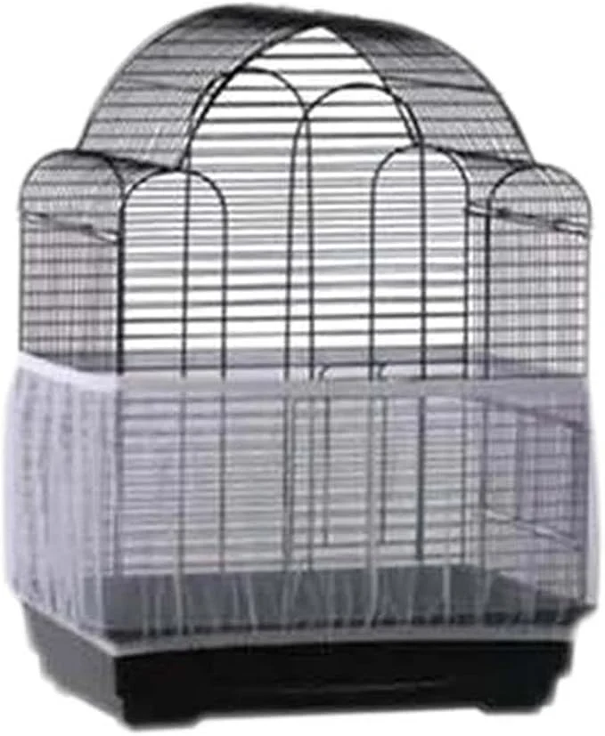 Organic Bird Cage Seed Catcher Seeds Guard Parrot Nylon Mesh Net Cover Stretchy Shell Professional