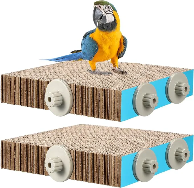 Long-Lasting Skyygemm 2 Pieces Parrot Toy Bird Chew Cage Accessories Flat Perch Bird Paw High-Performance