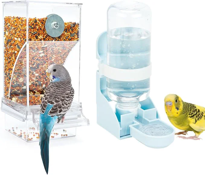 Original Design Rypet No Mess Bird Water Feeder Dispenser Set Automatic Bird Feeder Transparent Long-Lasting