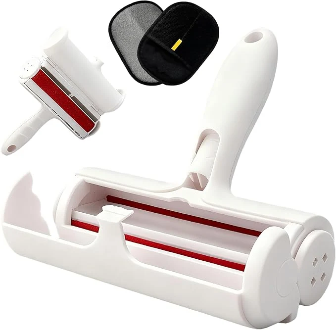 Fashionable Pet Hair Remover Roller with Reusable Fiber Roller and Built-in Collection Box - Cat and Dog Hair Remover for Sofas Carpets and Clothing - Portable Hair Removal Tool White About ThisOverview Detailed