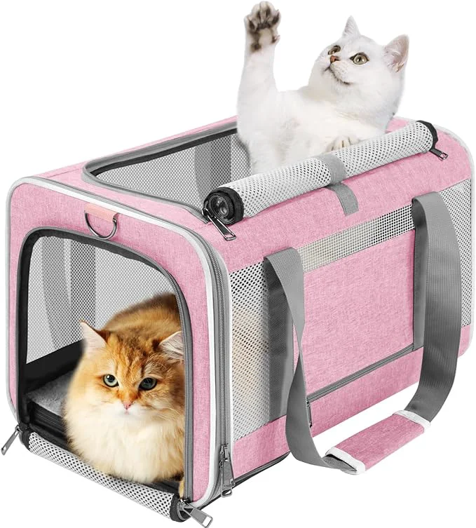 Carefully Designed Cat Carrier 20lbs Top Open Soft Sided Small Pet Dog Travel Carrying Exceptional