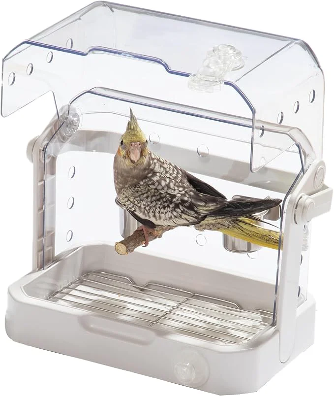 Convenient Bird Travel Cage 10×6.7×8.3 Inches Waterproof Sturdy Pet Carrier Eco-Friendly