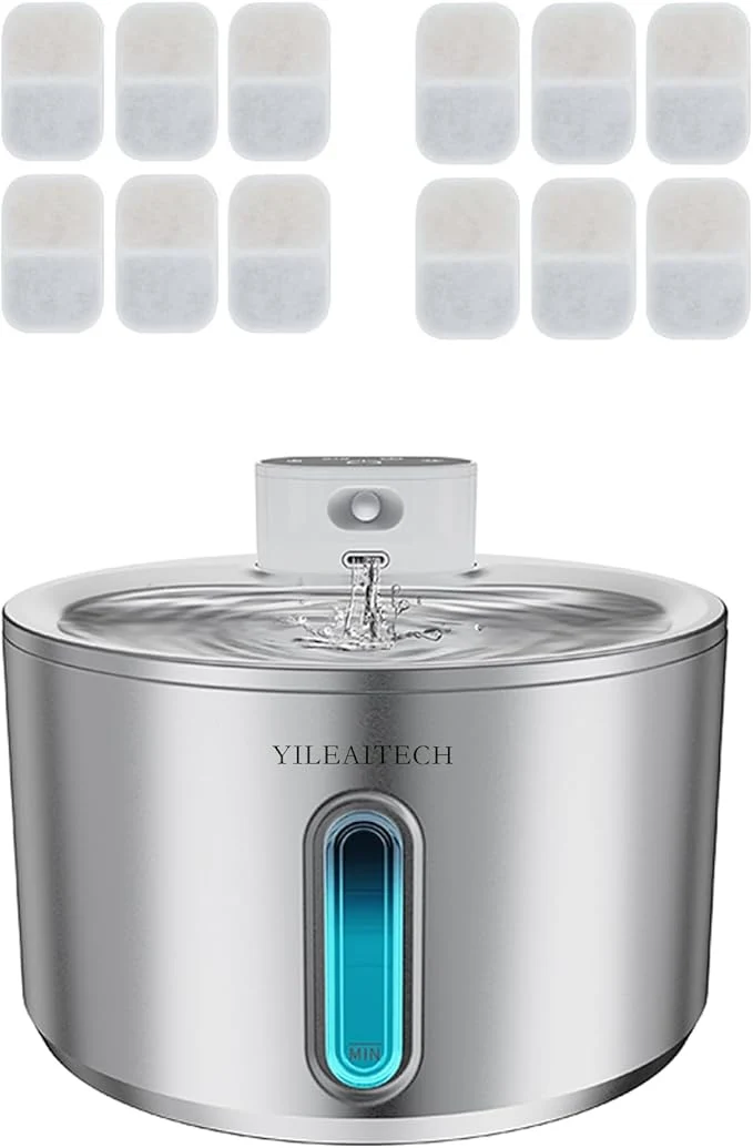 Consistent Wireless Cat Water Fountain Stainless Steel 135oz 4L Cat Fountain Battery Operated Cordless Pet Water Fountain for Cats Dogs with Motion Sensor Ultra Quiet Pump 12 Filters SS 4L About ThisOverview Superior