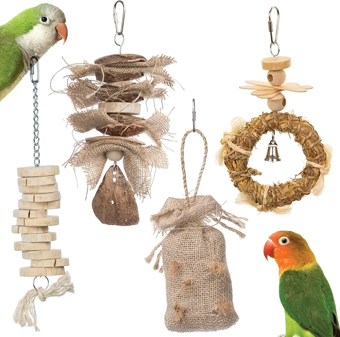 Optimized Prevue Pet Products Wholesome Naturals 4 Piece Bird Toy Bundle Artisan