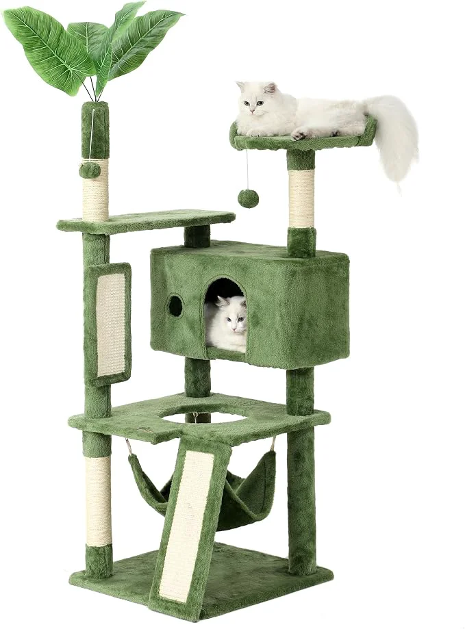 Stylish Hoopet 63IN Cat Tree Tower for Indoor Cats Large Adult Cat Scratching Posts Secure