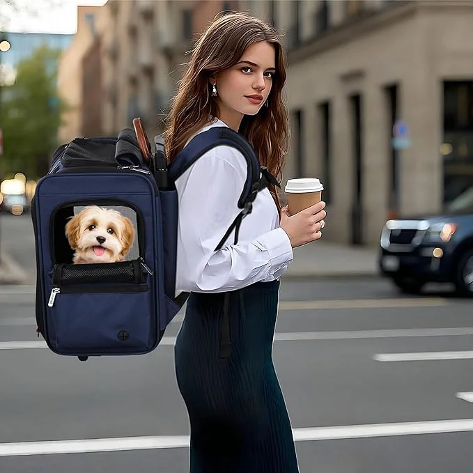 User-Friendly EliteField Deluxe Backpack Pet Carrier Travel Soft-Sided Carrier Bag Pure